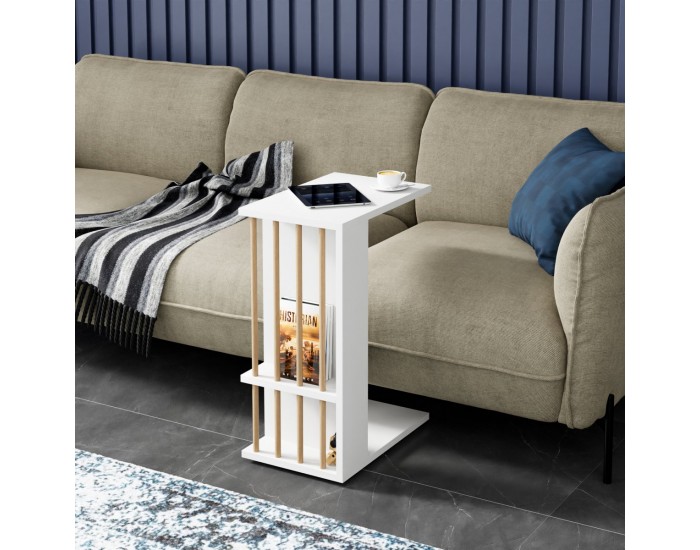 Помощна маса Siikainen 65x44x29 cm Бяла []