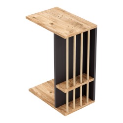 Помощна маса Siikainen 65x44x29 cm вид дърво/черно [] - Холни маси