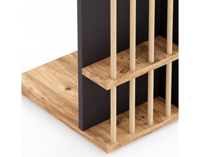 Помощна маса Siikainen 65x44x29 cm вид дърво/черно []