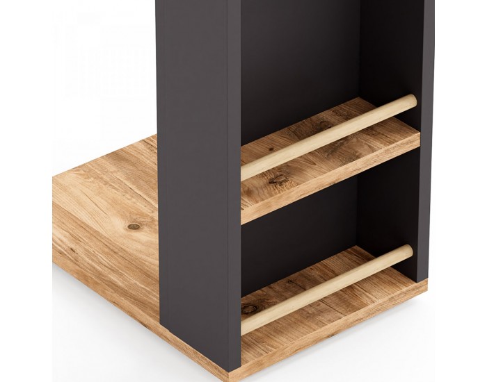 Помощна маса Siikainen, вид дърво/черно []