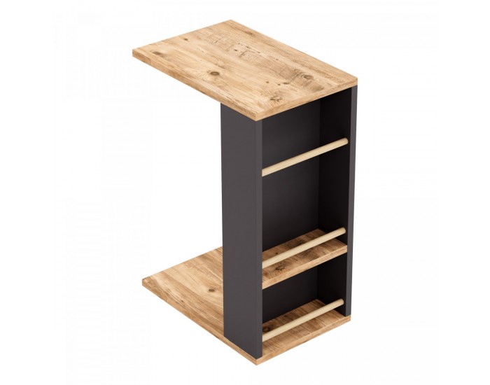 Помощна маса Siikainen, вид дърво/черно []