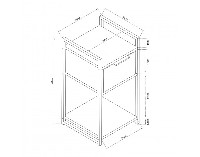 Помощна маса Namsskogan 62x33x32cm вид на орех []