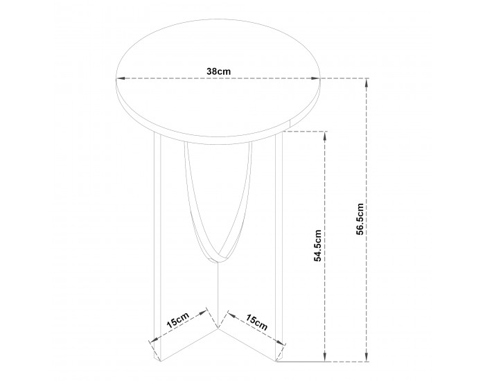 Помощна маса Rindal 38x56,5 см дъб вид []