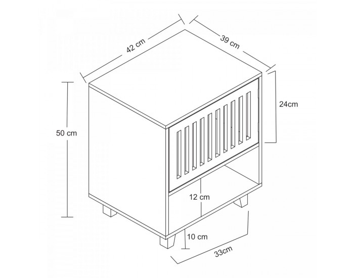 Нощно шкафче Ypäjä 50x42x39см бамбук []