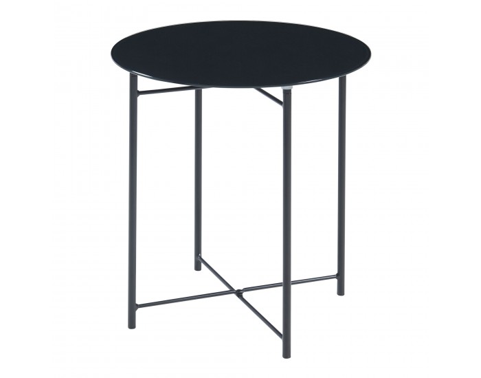 Помощна маса Ödeshög със стъклен плот 45xØ42см черен []