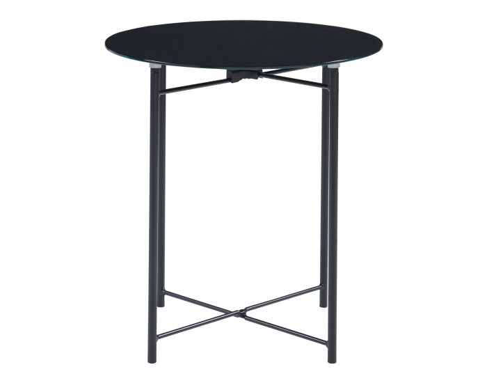 Помощна маса Ödeshög със стъклен плот 45xØ42см черен []