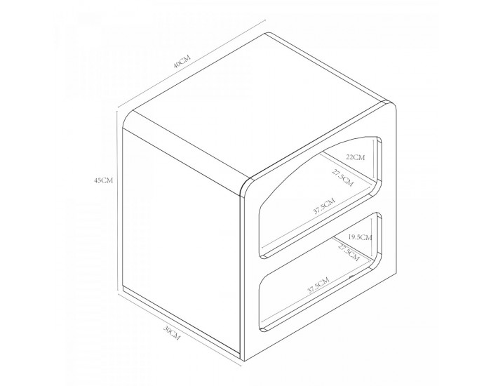 Помощна маса Vågå 45x40x30 см бяла []