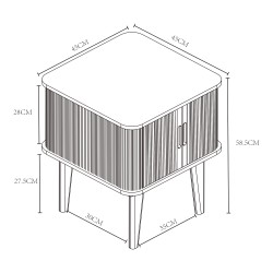 Помощна маса Tysvær 59x45x45 см бамбук/синьо [] - Холни маси