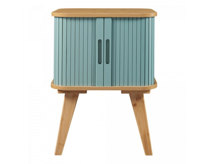 Помощна маса Tysvær 59x45x45 см бамбук/синьо []