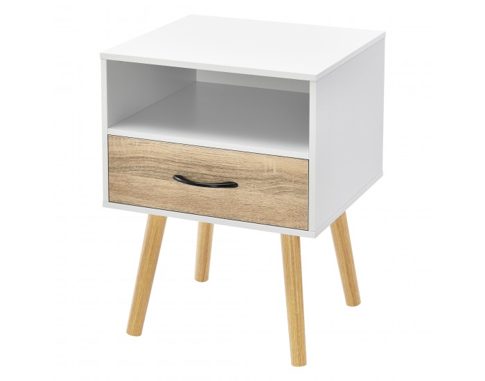 Комплект помощна масичка Gävle от 2 бели/дъб []