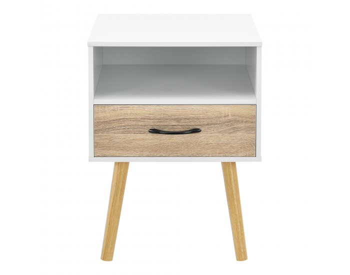 Комплект помощна масичка Gävle от 2 бели/дъб []