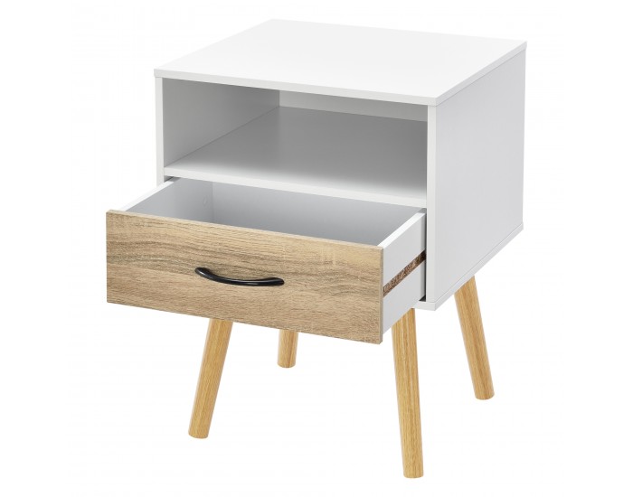 Комплект помощна масичка Gävle от 2 бели/дъб []