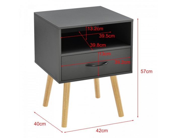 Комплект помощна масичка Gävle от 2 тъмносиви []