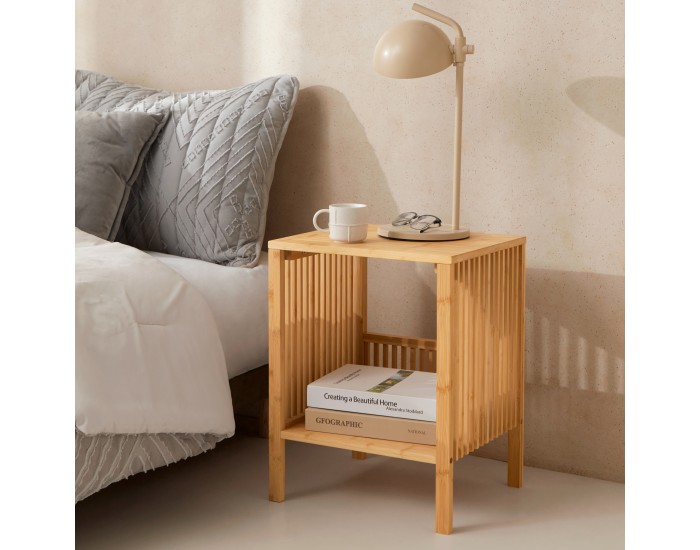 Помощна маса Varde 50x39x33 см комплект от 2 естествени бамбукови []