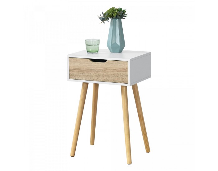 Комплект помощна маса Östersund от 2 бели/дъб []