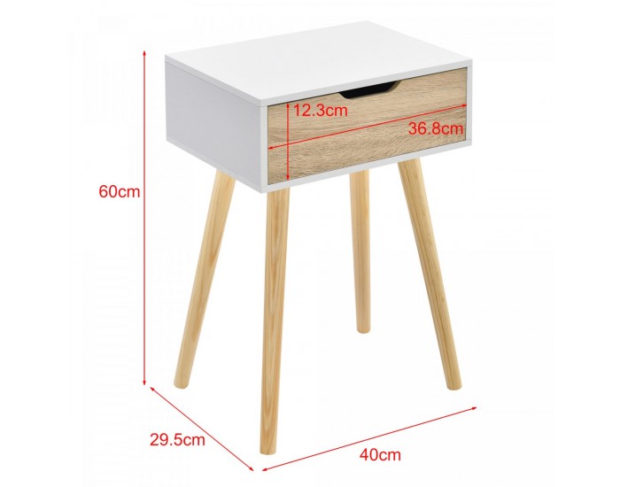Комплект помощна маса Östersund от 2 бели/дъб []