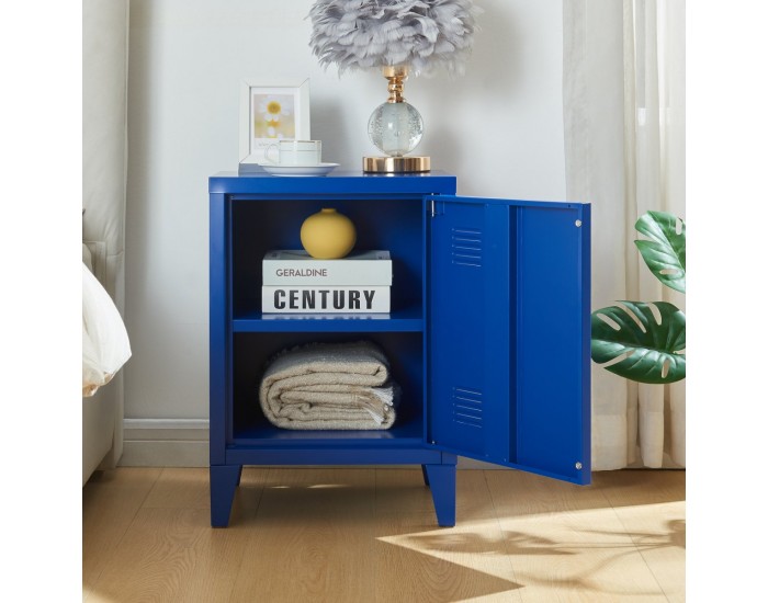 Нощно шкафче Inari дръжка за врата лява стоманена синя []