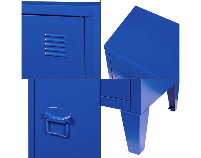 Нощно шкафче Inari дръжка за врата лява стоманена синя []