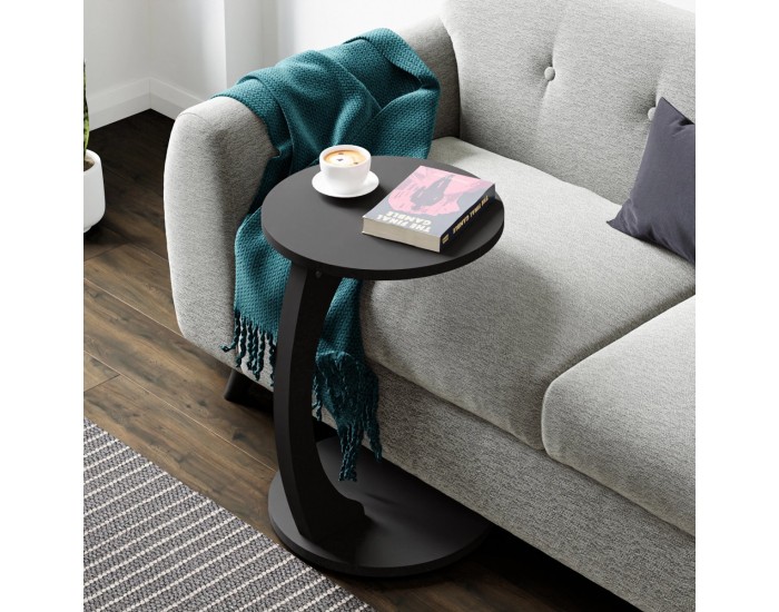 Помощна маса Holeby 56 x Ø 38 см Черен, мат []