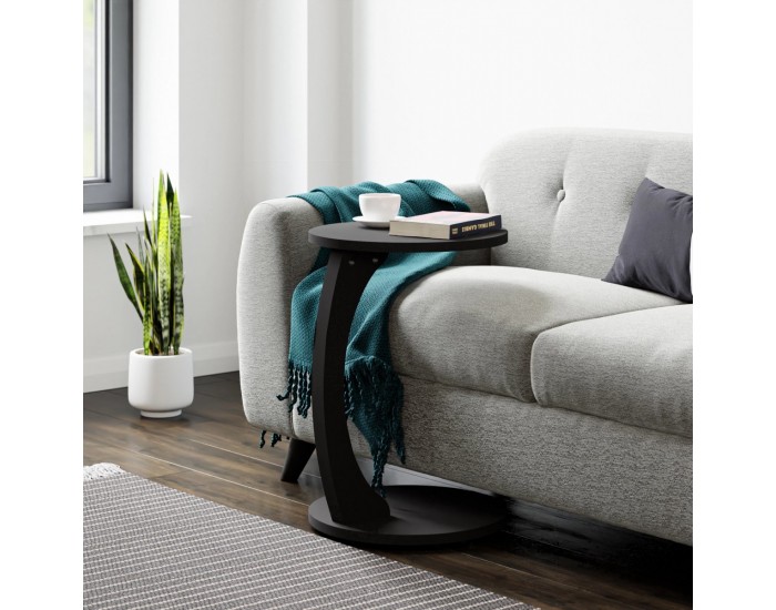 Помощна маса Holeby 56 x Ø 38 см Черен, мат []