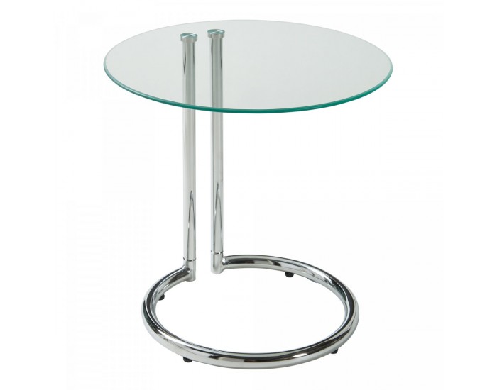 Помощна маса Ylivieska 46xØ45 см цвят хром/прозрачно стъкло []
