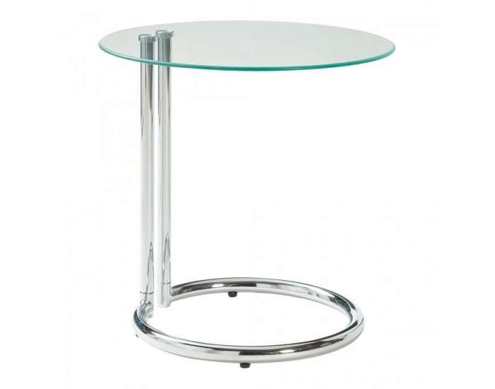 Помощна маса Ylivieska 46xØ45 см цвят хром/прозрачно стъкло []