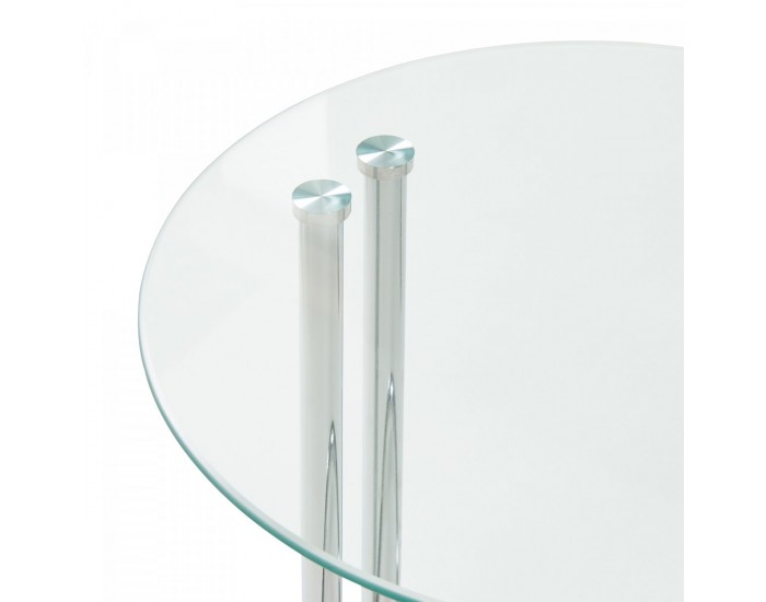 Помощна маса Ylivieska 46xØ45 см цвят хром/прозрачно стъкло []