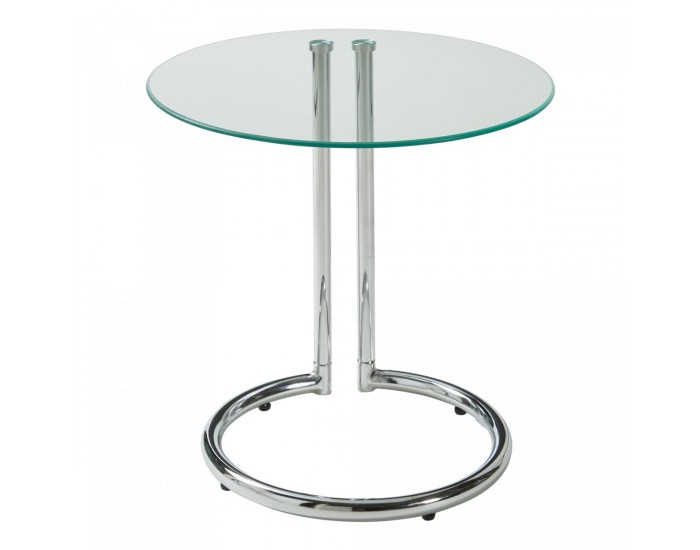 Помощна маса Ylivieska 46xØ45 см цвят хром/прозрачно стъкло []