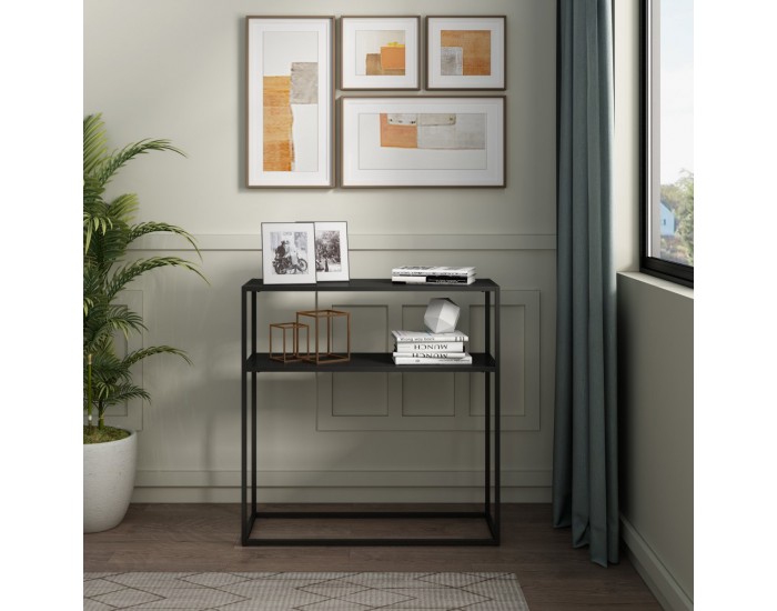 Конзолна маса Kuhmo черен метален плот []