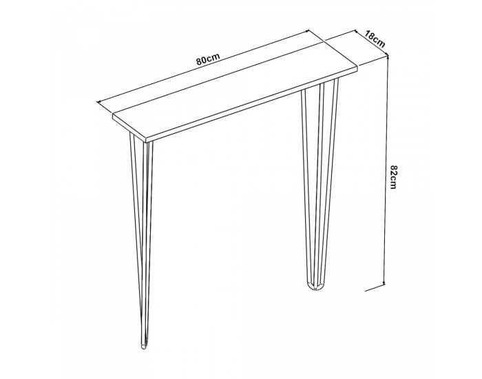 Конзолна маса Kokemäki 80x18x82 см черна []