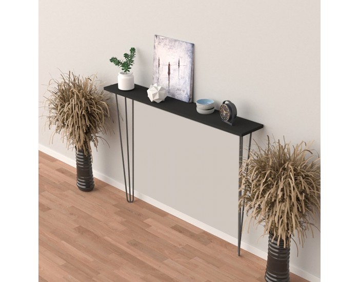 Конзолна маса Kokemäki 80x18x82 см черна []