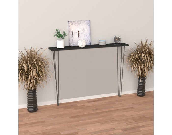 Конзолна маса Kokemäki 80x18x82 см черна []