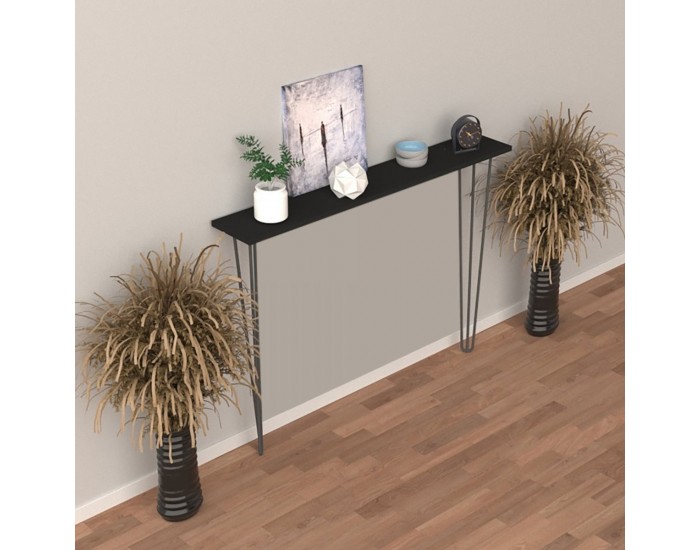 Конзолна маса Kokemäki 80x18x82 см черна []