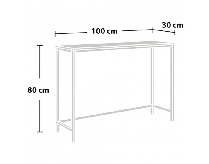 Конзолна маса Kronoby 80 x 100 x 30 см черен/изглед дърво []