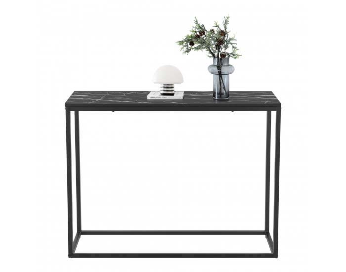 Конзолна маса Kittilä 80x100x30cm черно/мраморна визия []