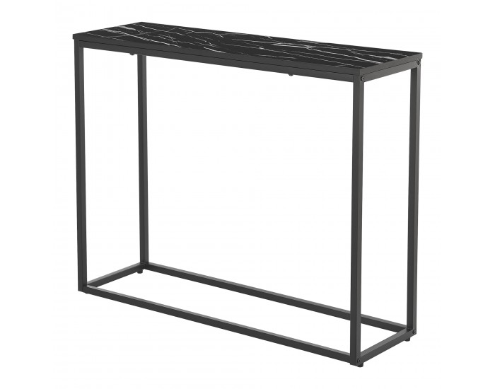 Конзолна маса Kittilä 80x100x30cm черно/мраморна визия []