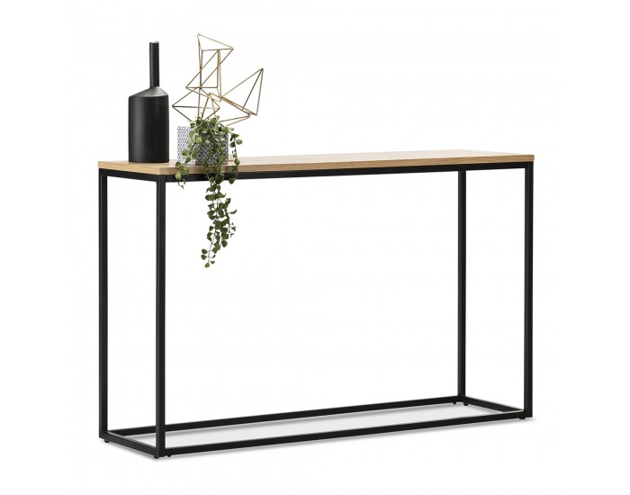 Конзолна маса Kittilä 80x100x30cm черен/изглед дъб []