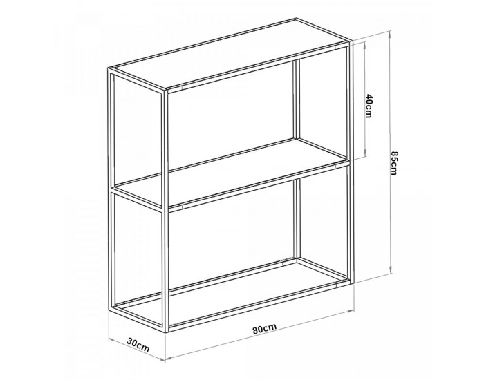Конзолна маса Konnevesi 85x80x30cm черен/прозрачен []