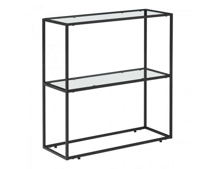 Конзолна маса Konnevesi 85x80x30cm черен/прозрачен []