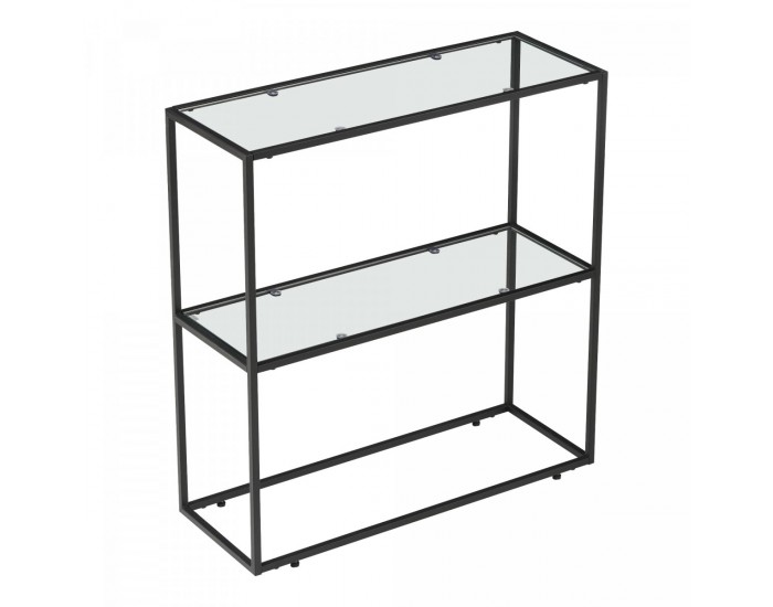 Конзолна маса Konnevesi 85x80x30cm черен/прозрачен []