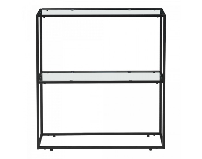 Конзолна маса Konnevesi 85x80x30cm черен/прозрачен []