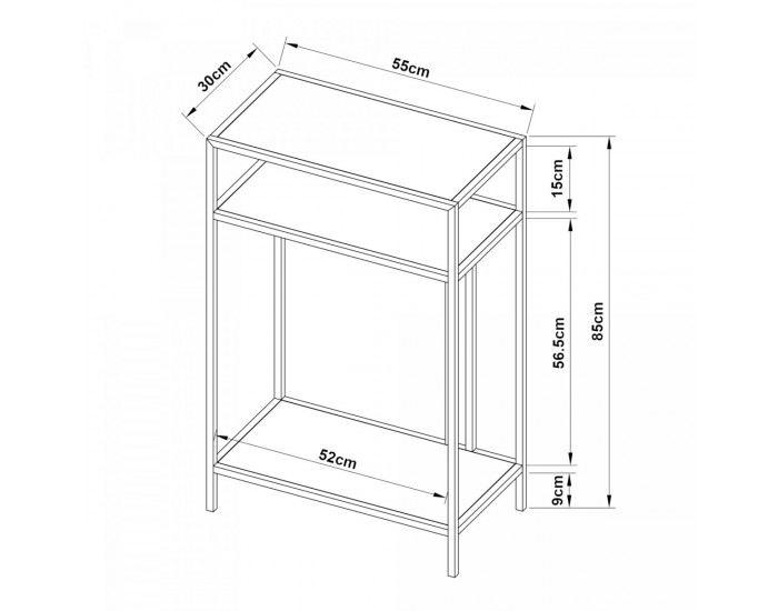 Конзолна маса Kumlinge 55x30x85 см черна []