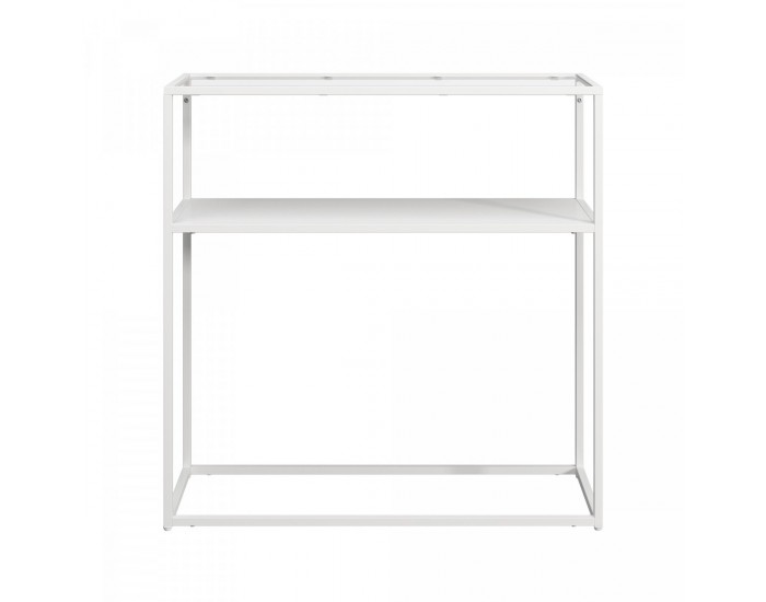 Конзолна маса Kuhmo бял стъклен плот []