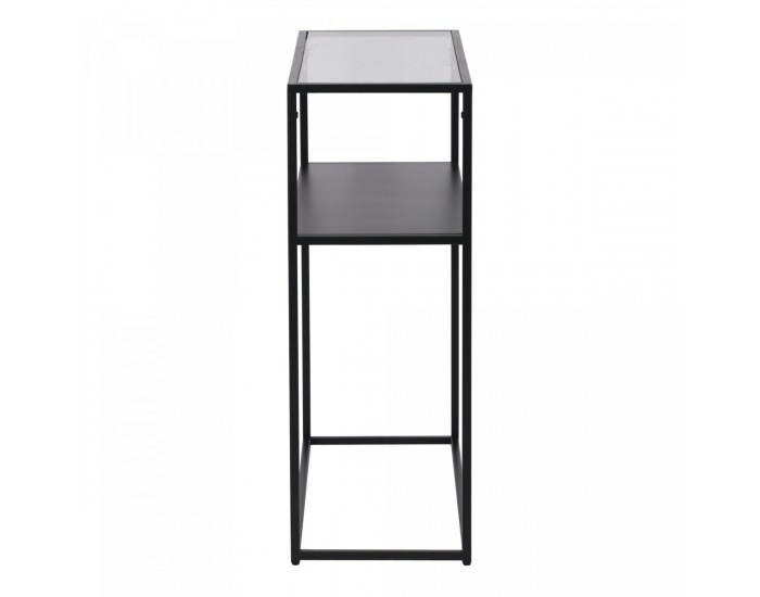 Конзолна маса Kuhmo черен стъклен плот []