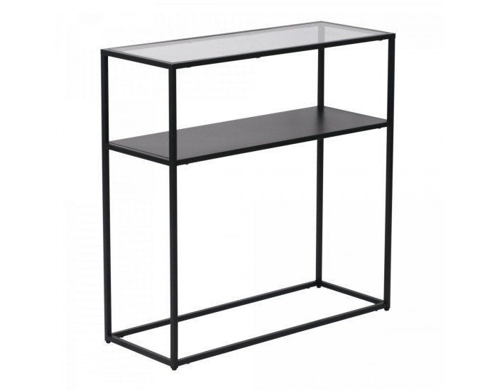 Конзолна маса Kuhmo черен стъклен плот []