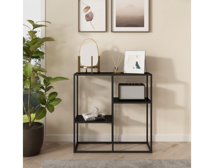 Конзолна маса Strömstad с 3 рафта, матово черно []