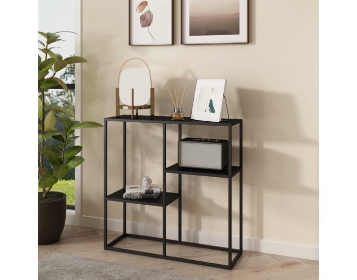 Конзолна маса Strömstad с 3 рафта, матово черно []