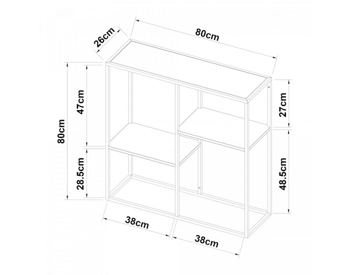 Конзолна маса Strömstad с 3 рафта, матово черно []