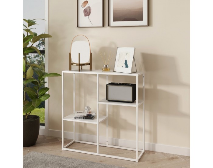 Конзолна маса Strömstad с 3 рафта, бяла []