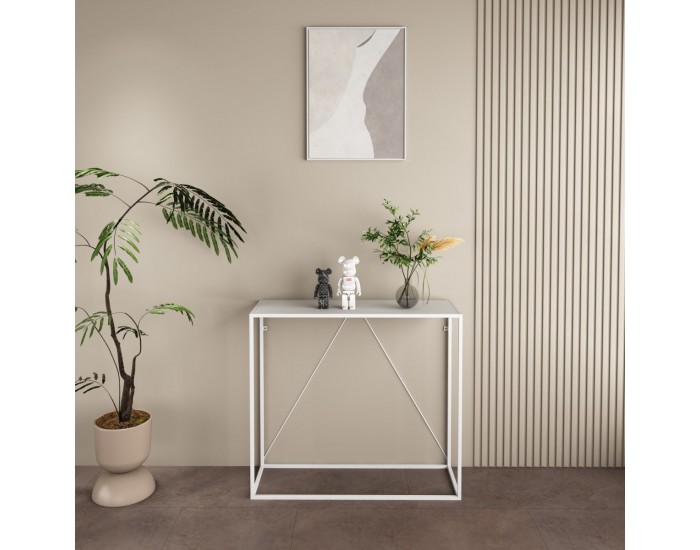 Конзолна маса Austevoll 90x30x80cm бяла []